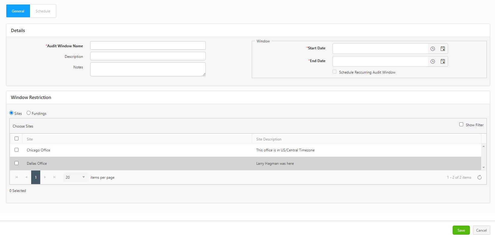 Advisor Window Audit Window